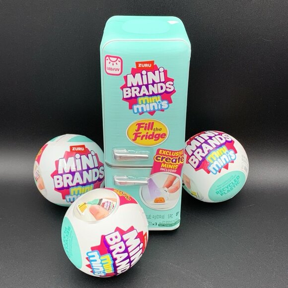 ZURU Mini Brands Fill the Fridge Playset - Fridge  + 3 S1 Balls Capsules Bundle - Picture 1 of 5
